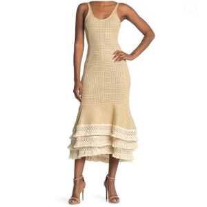 3.1 Phillip Lim Crotchet Knit Fringe Trim Tank Dress Spring Resort Size 10